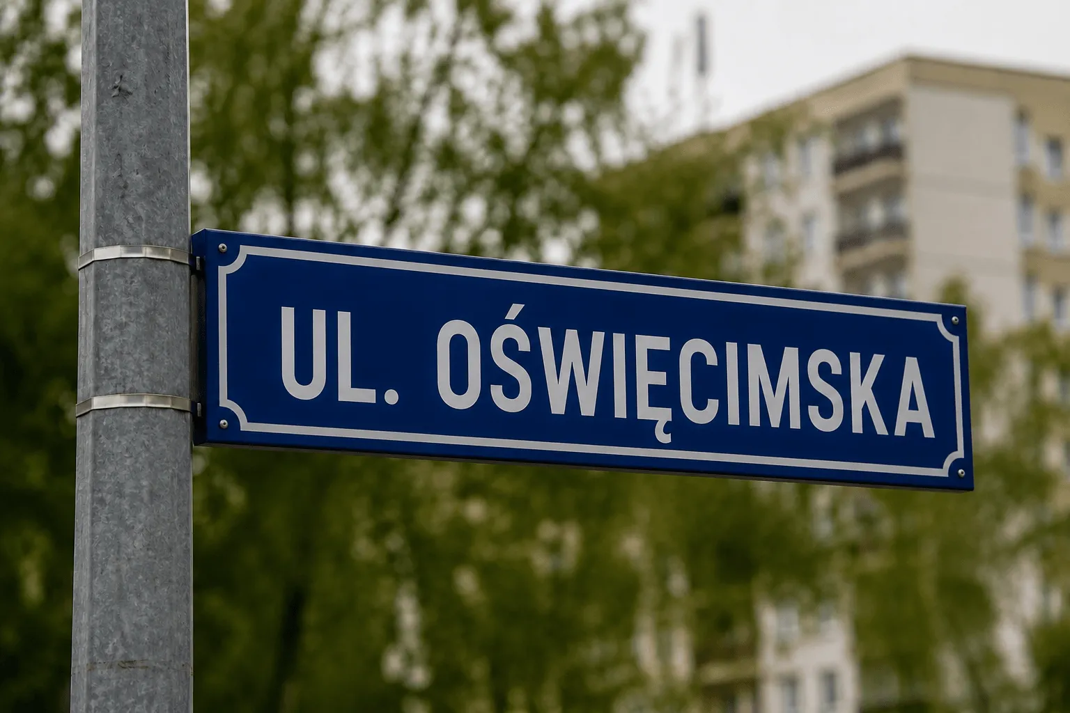 Tablica z nazwą ulicy Oświęcimskiej
